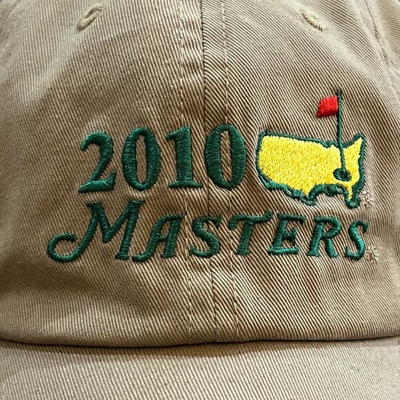 Vintage 2010 Masters Tan Khaki Hat Cap Quality Embroidered Phil Mickelson Winner - Picture 2 of 7